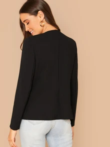 SHEIN Privé 前開式素色西裝外套