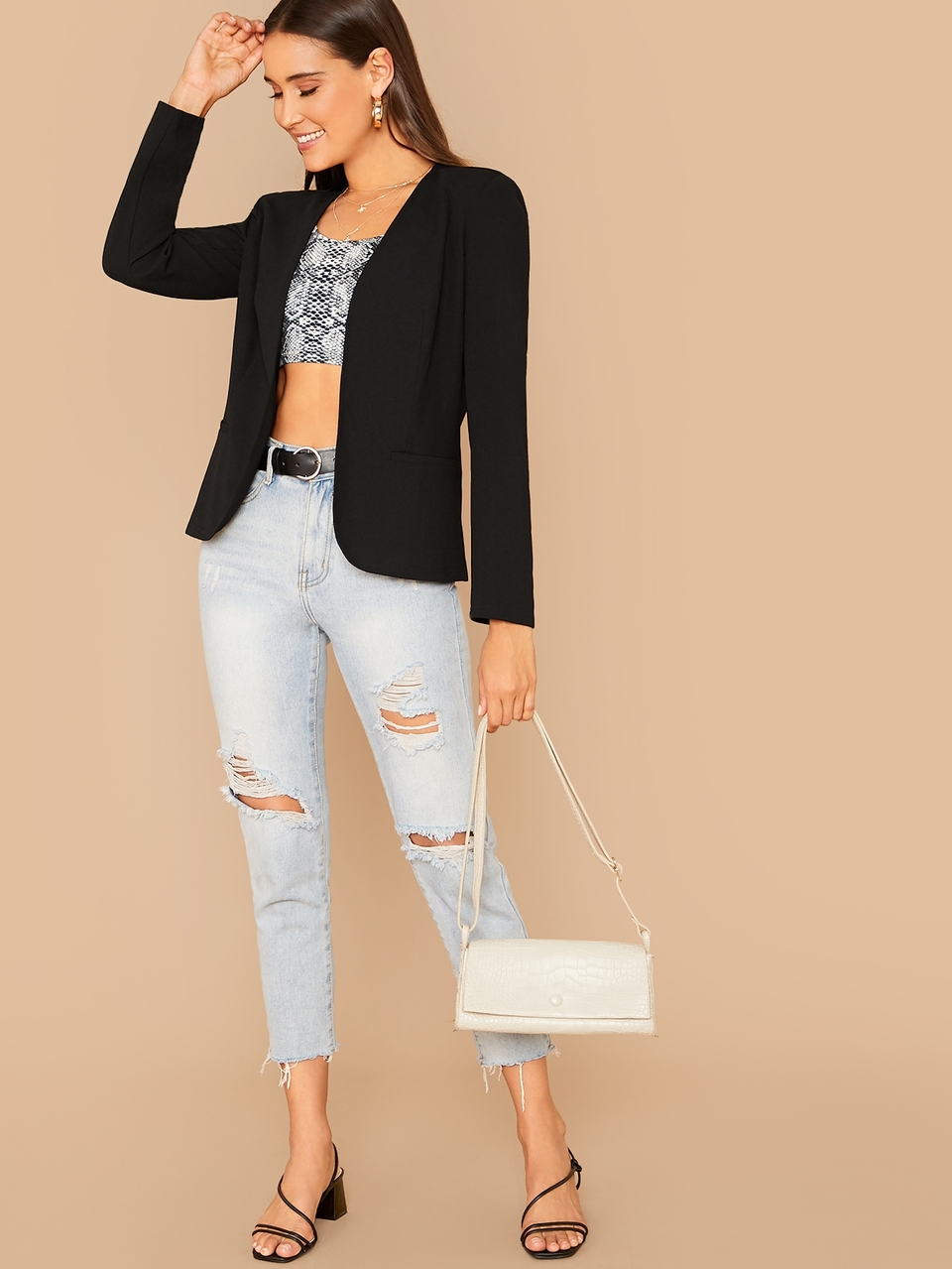 Open Front Solid Blazer In Fall/Winter