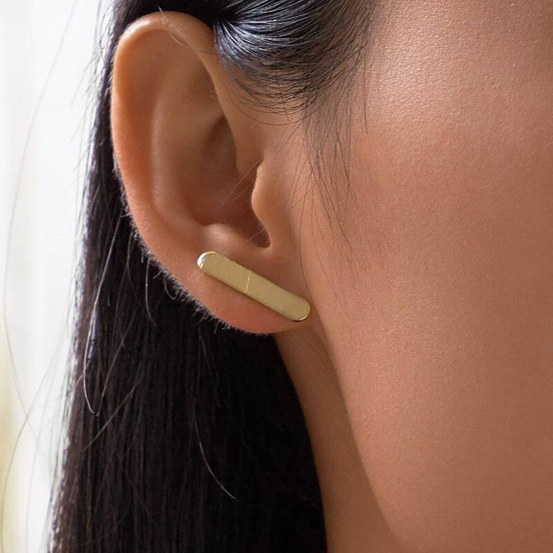 

Geometric Decor Stud Earrings 1pair, Gold