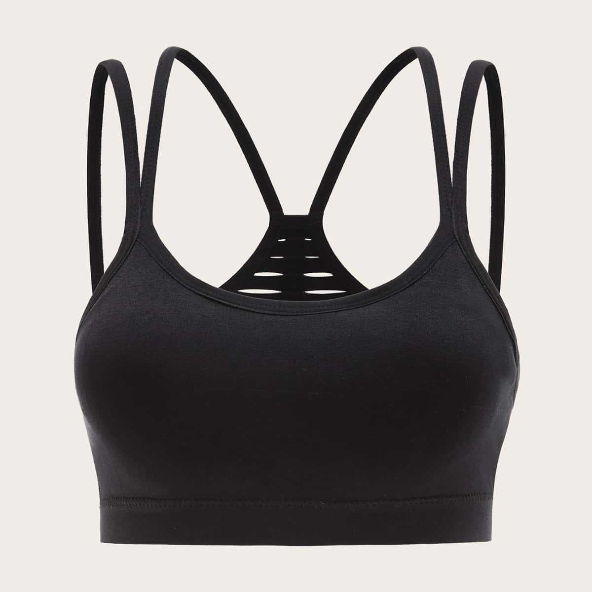 

Cut-out Back Bralette, Black