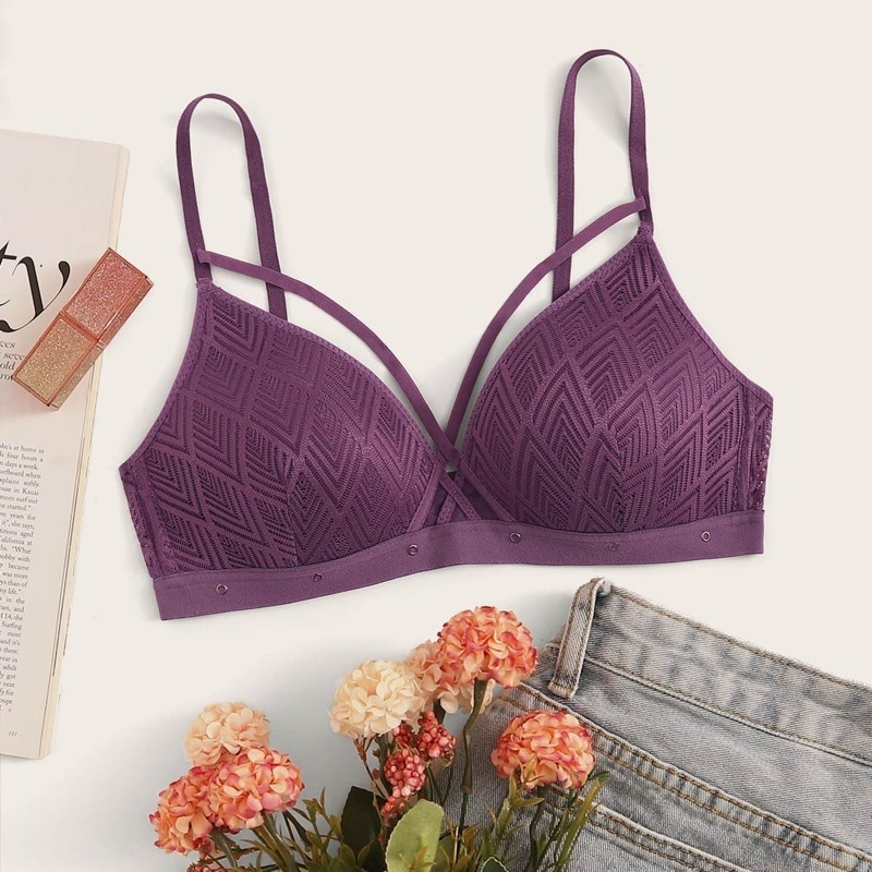 

Crisscross Front Bra, Purple