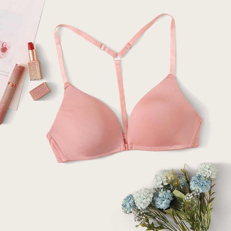 

Adjustable Strap Seamless Bra, Pink