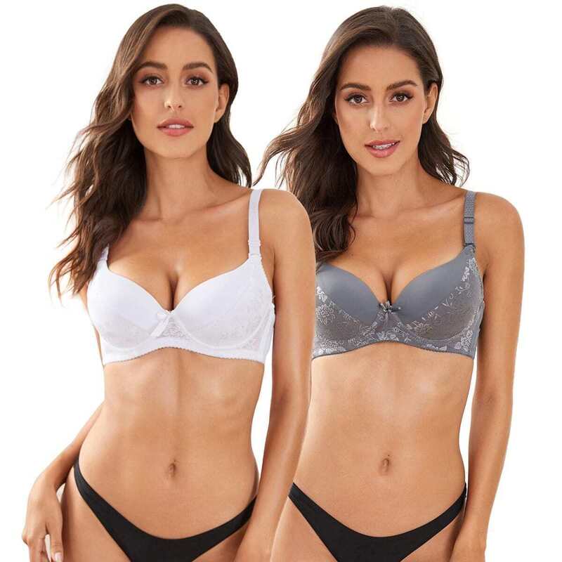 

Floral Lace Underwire Bra Set 2pack, Multicolor