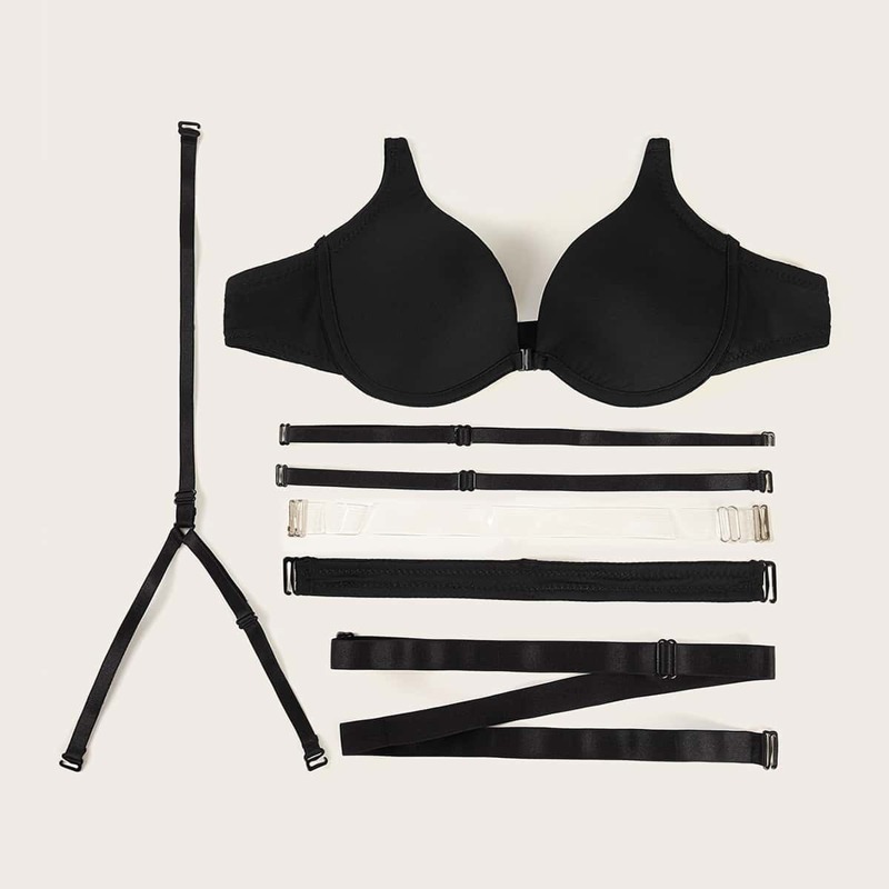 

Bandeau Bra With Detachable Strap 6pack, Black