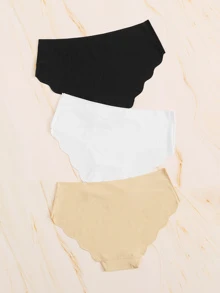 Scalloped Trim Seamless Panty Set 3pack - Multicolor - View 2