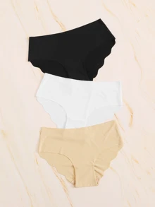 Scalloped Trim Seamless Panty Set 3pack - Multicolor - View 3