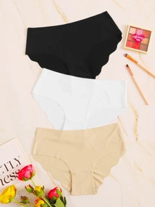 Scalloped Trim Seamless Panty Set 3pack - Multicolor - View 1