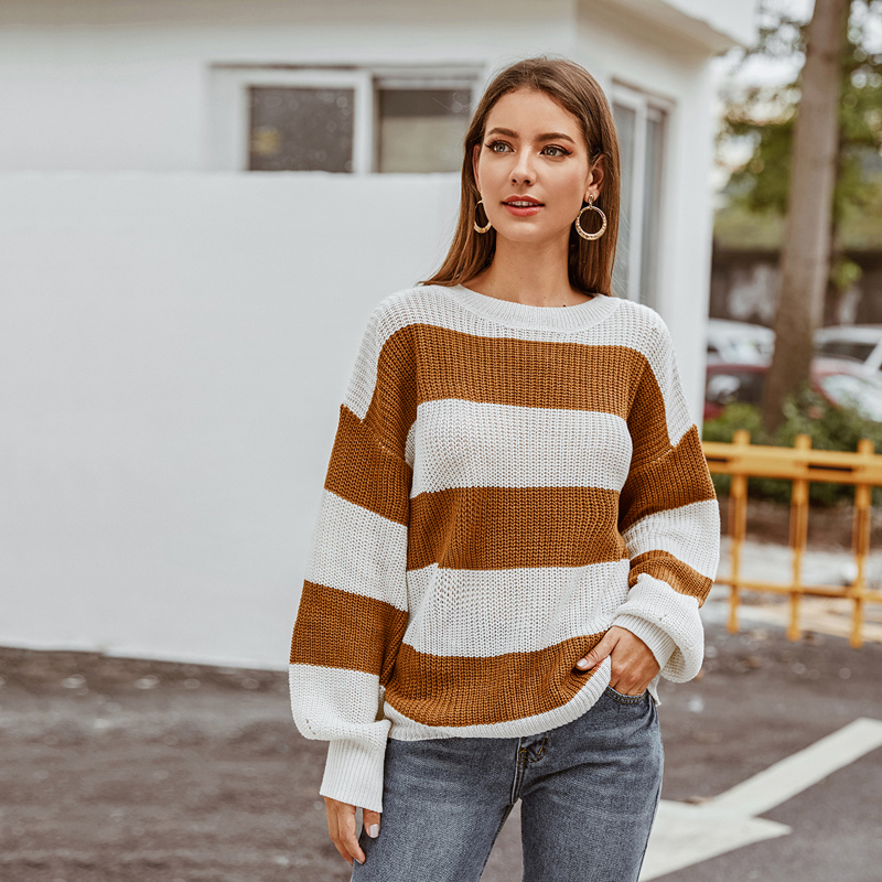 

Block Striped Drop Shoulder Sweater, Multicolor