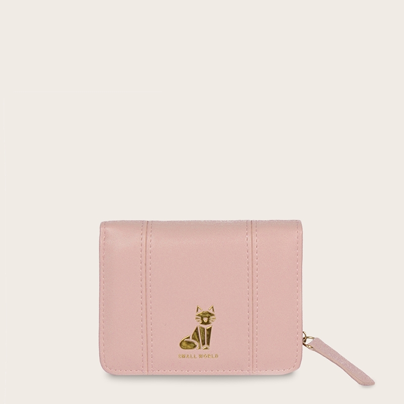 

Cat Print Fold Over Purse, Pink