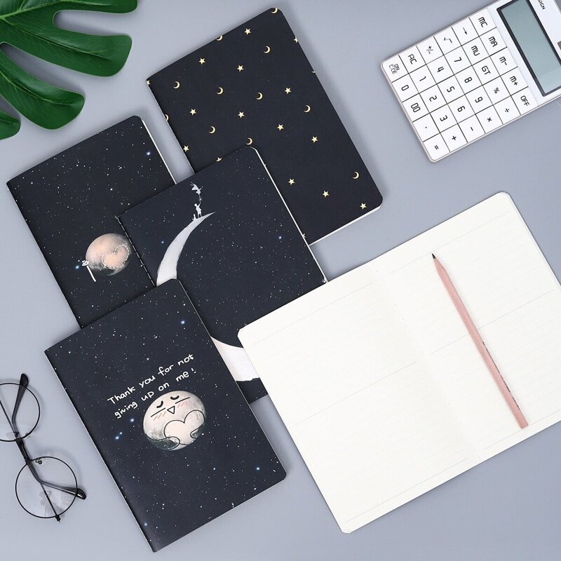 

Starry Sky Print Cover Notebook Set 4pcs