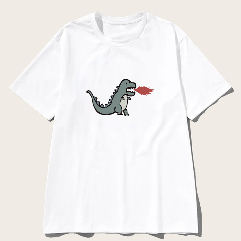 

Guys Cartoon Print Crew Neck Tee, White
