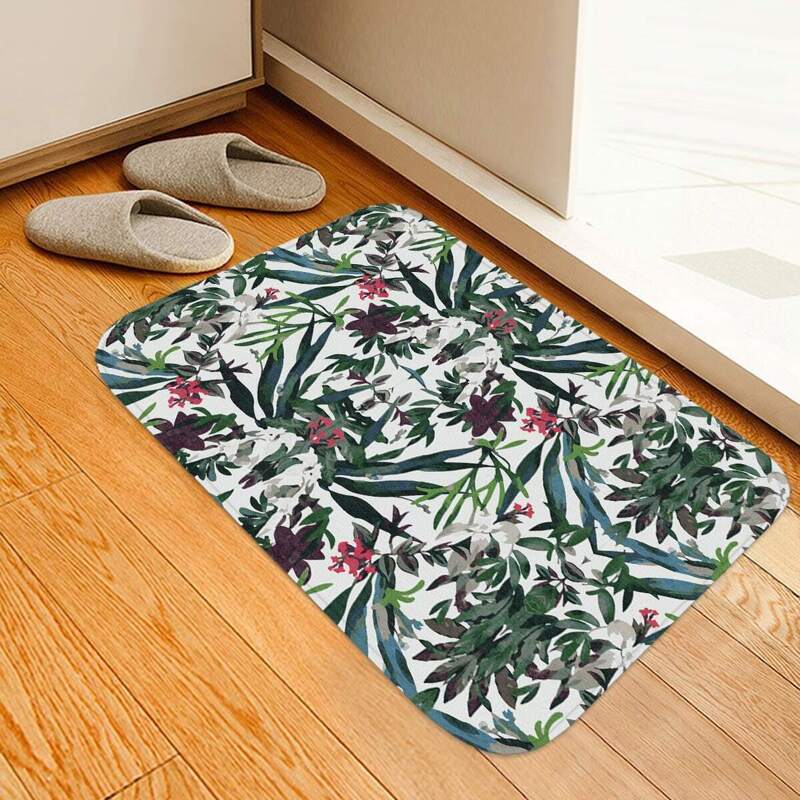 

Plant Print Floor Mat, Multicolor
