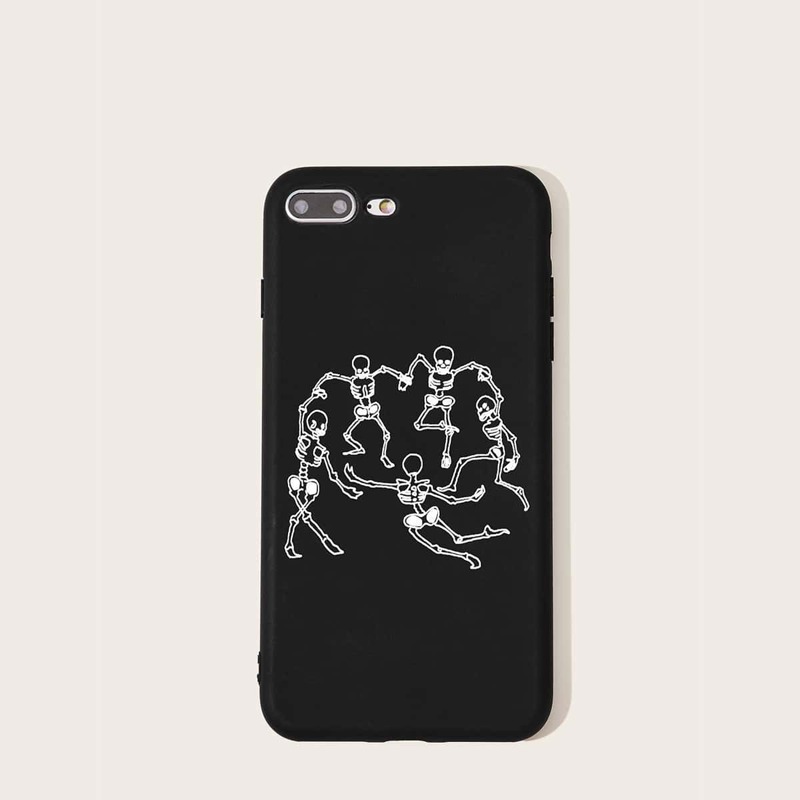 

Skeleton Pattern iPhone Case, Black and white