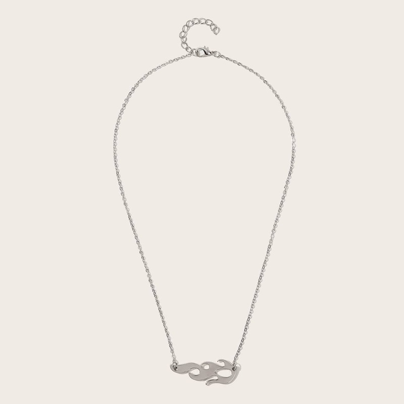 

Halloween Flame Decor Chain Necklace, Silver