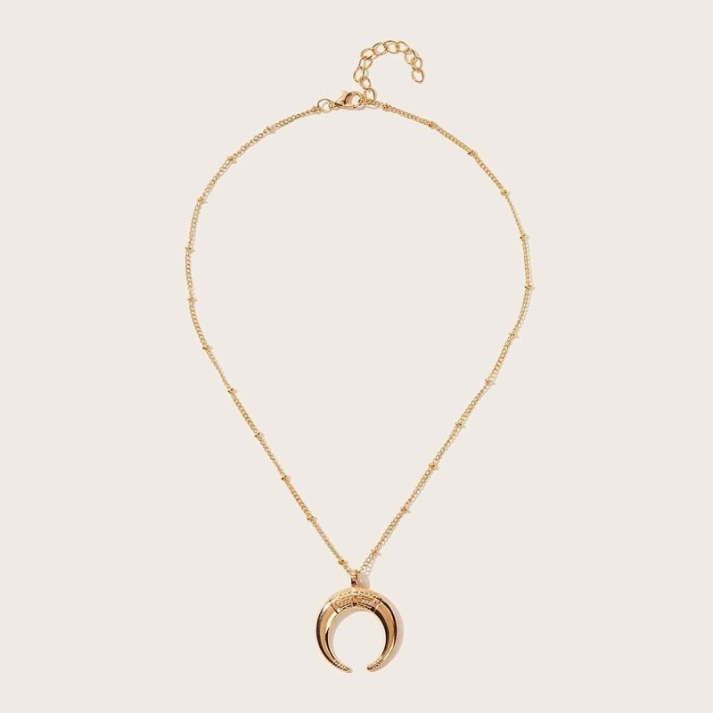 

Moon Pendant Chain Necklace, Gold
