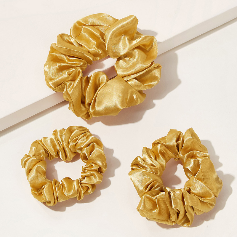 

Simple Satin Scrunchie 3pcs, Gold