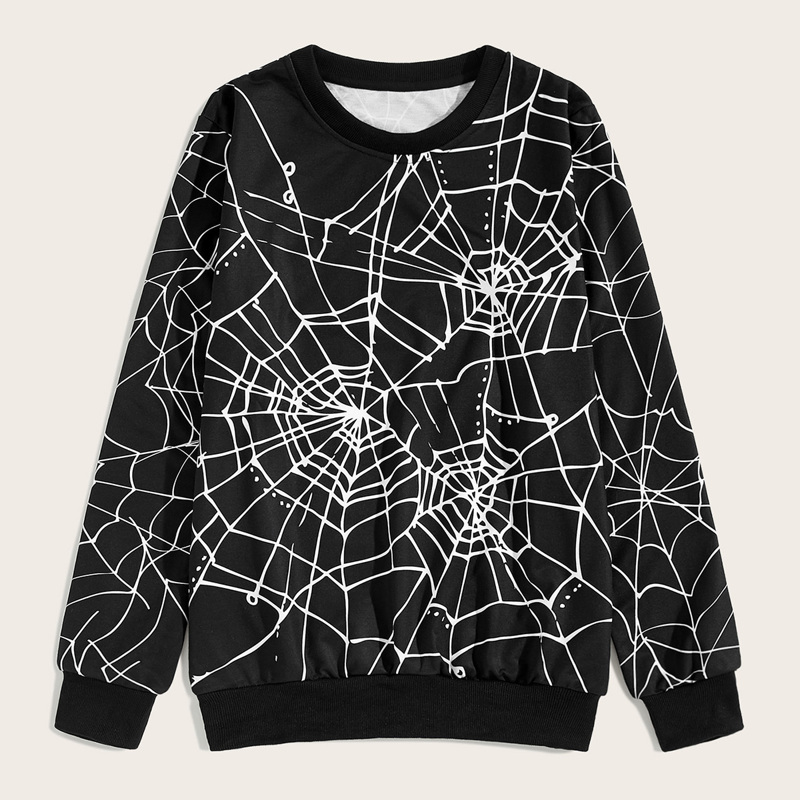 

Guys Spider Web Print Sweatshirt, Black