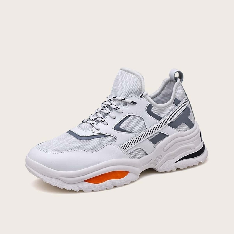 

Guys Lace-up Front Chunky Sole Trainers, White