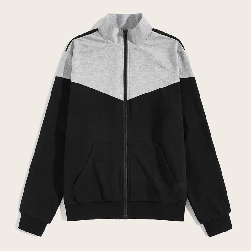 

Guys Pocket Front Two Tone Sweatshirt, Black
