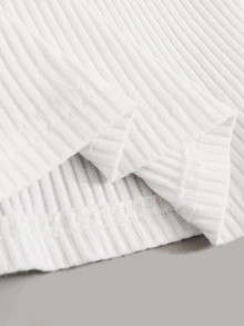 Solid Rib-Knit Halter Top - White - View 3