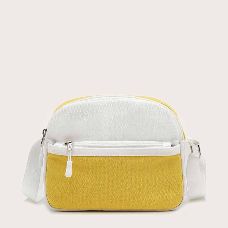 

Two Tone Canvas Crossbody Bag, Yellow