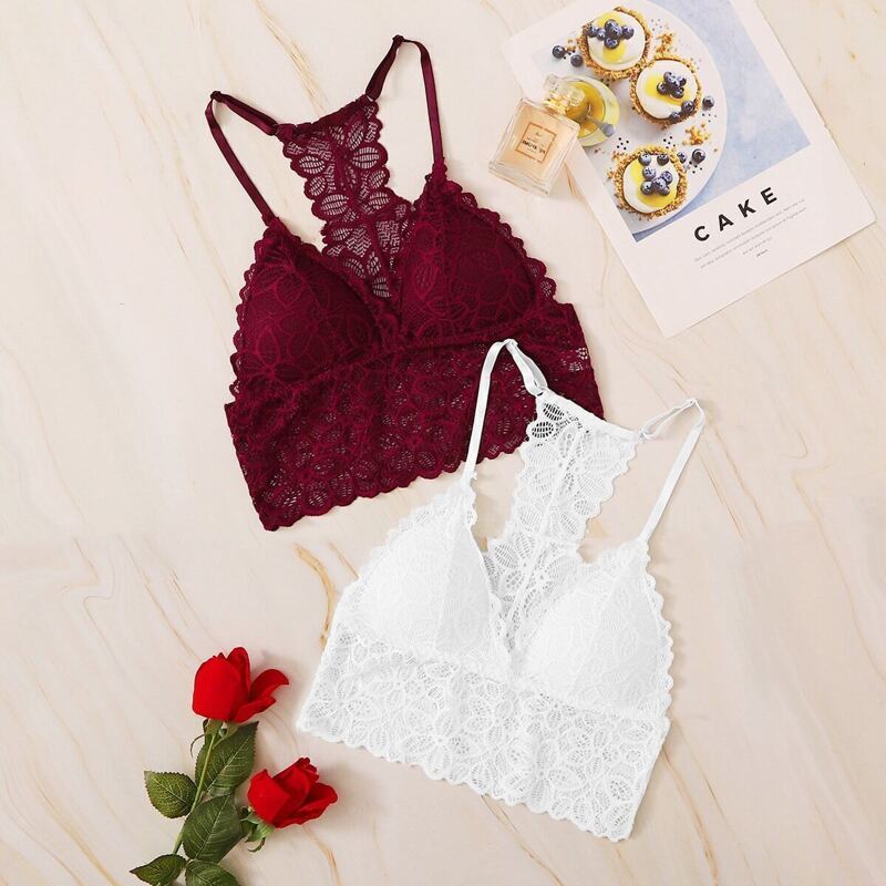 

Floral Lace Bra Set 2pack, Multicolor