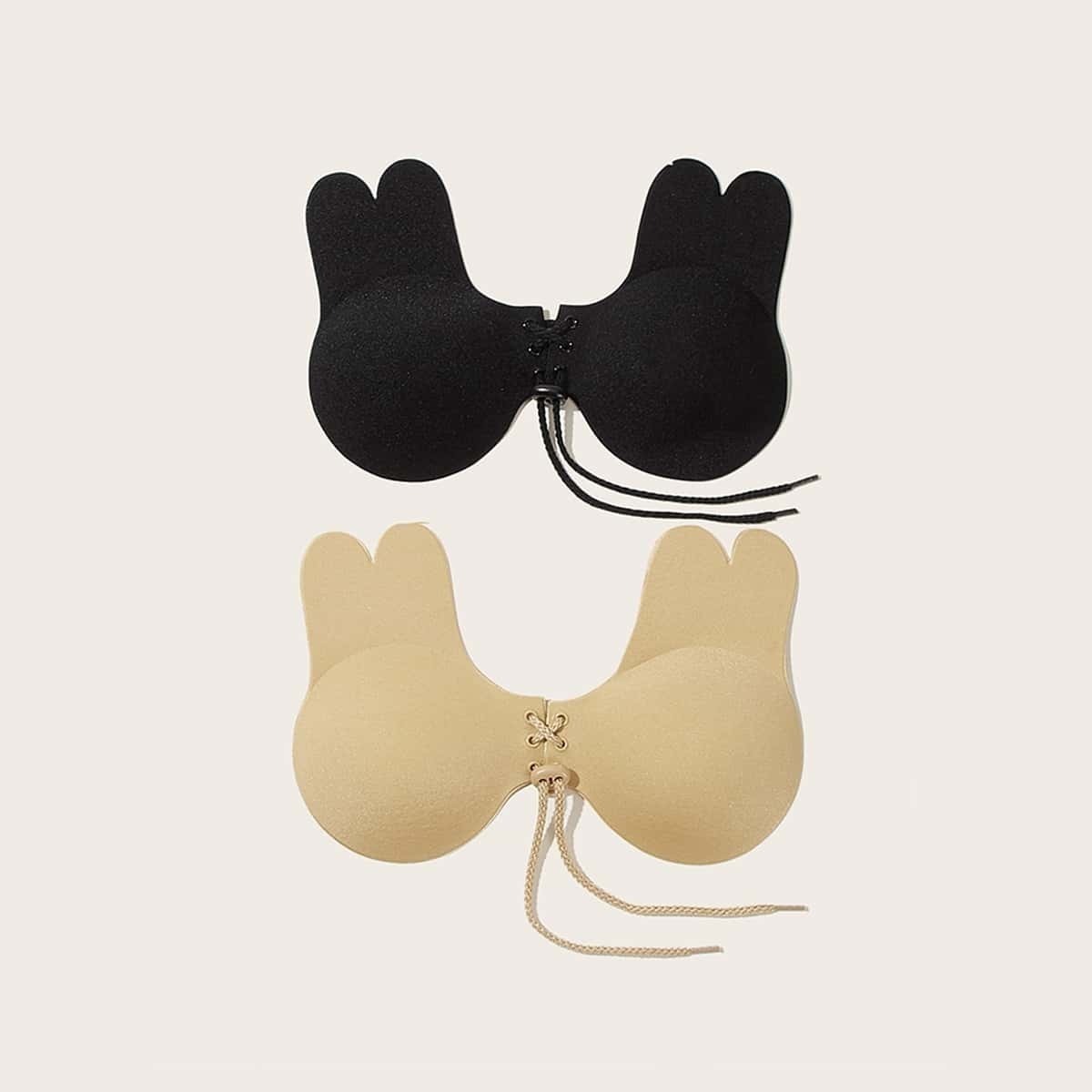 

Lace-up Self Adhesive Bra Set 2pack, Multicolor