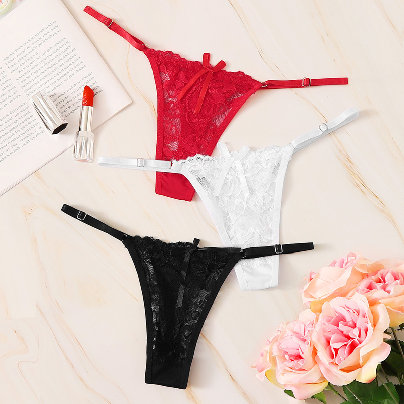 

Floral Lace Thong Panty Set 3pack, Multicolor