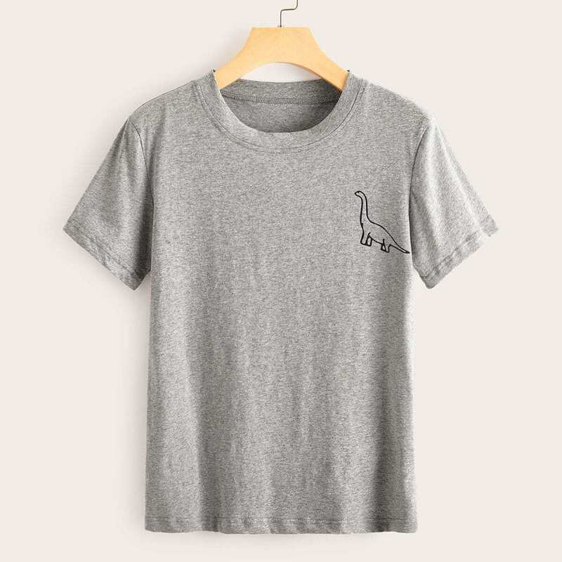 

Dinosaur Print Short Sleeve Tee, Grey
