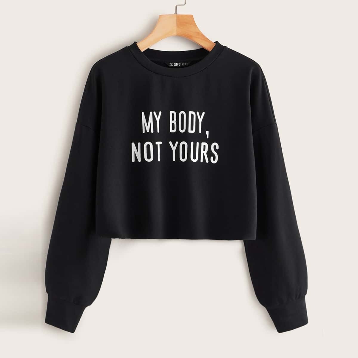 

Slogan Graphic Pullover, Black