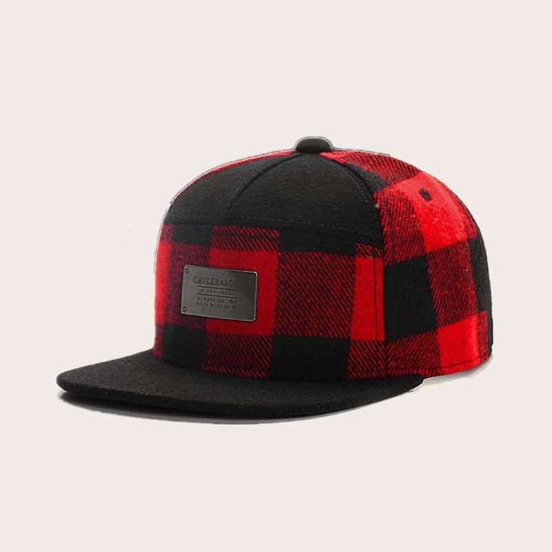 

Guys Plaid Pattern Baseball Cap, Multicolor