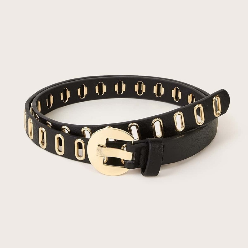 

Hollow Out Metal Buckle Belt, Black