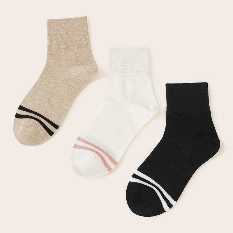 

Two Tone Socks 3pairs, Multicolor
