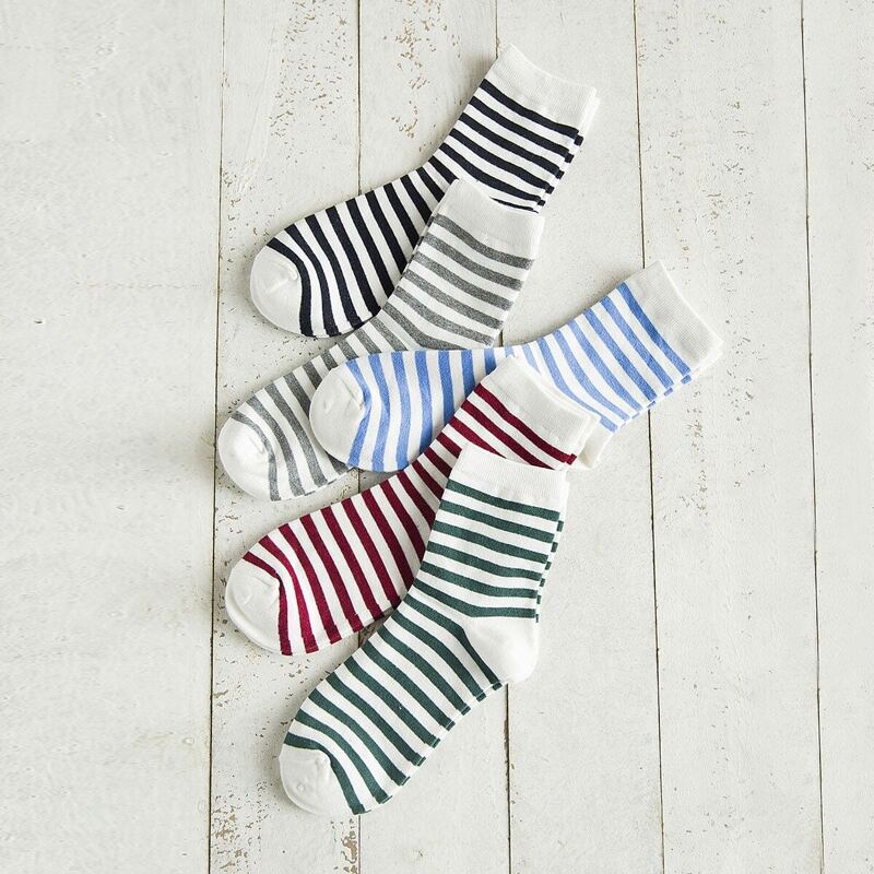 

Striped Pattern Socks 5pairs, Multicolor