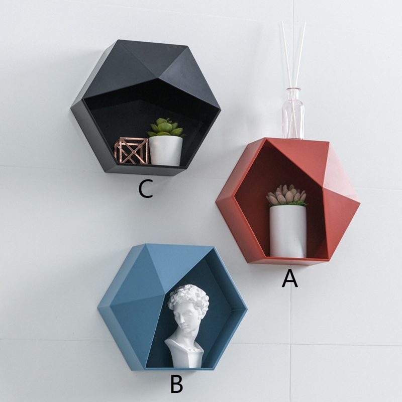 

Geometric Shaped Wall Mount Storage Rack 1pc, Multicolor