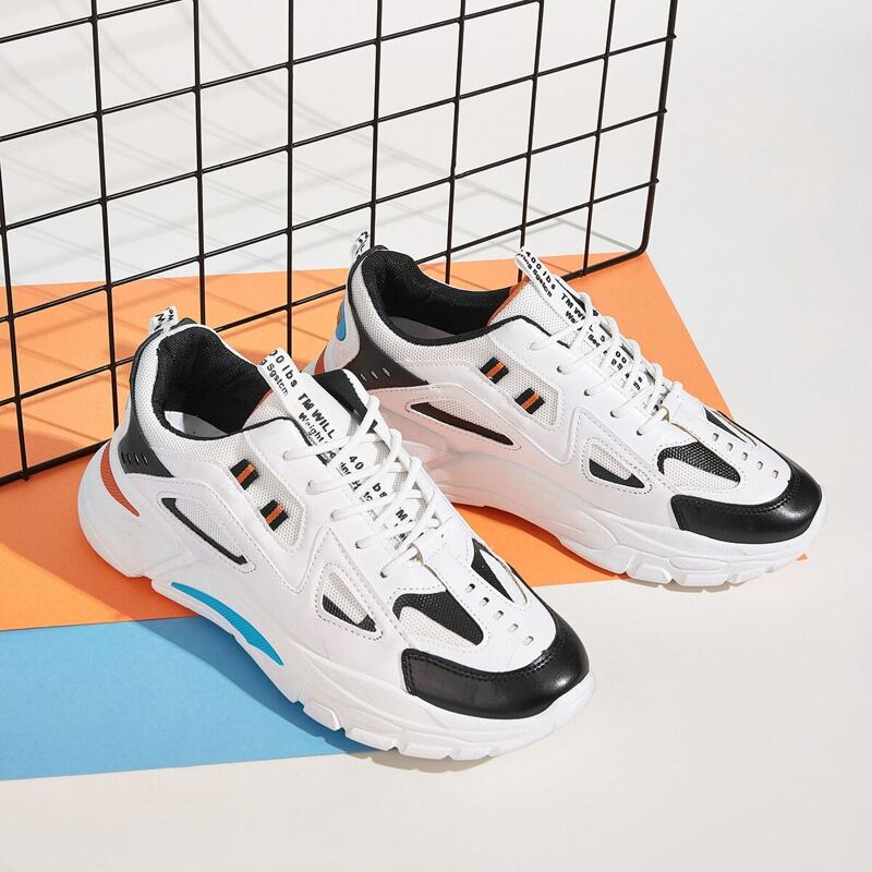 

Guys Lace-up Front Chunky Sneakers, White