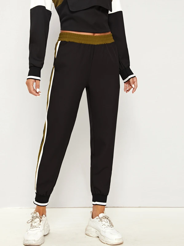sweatpants with stripe on side