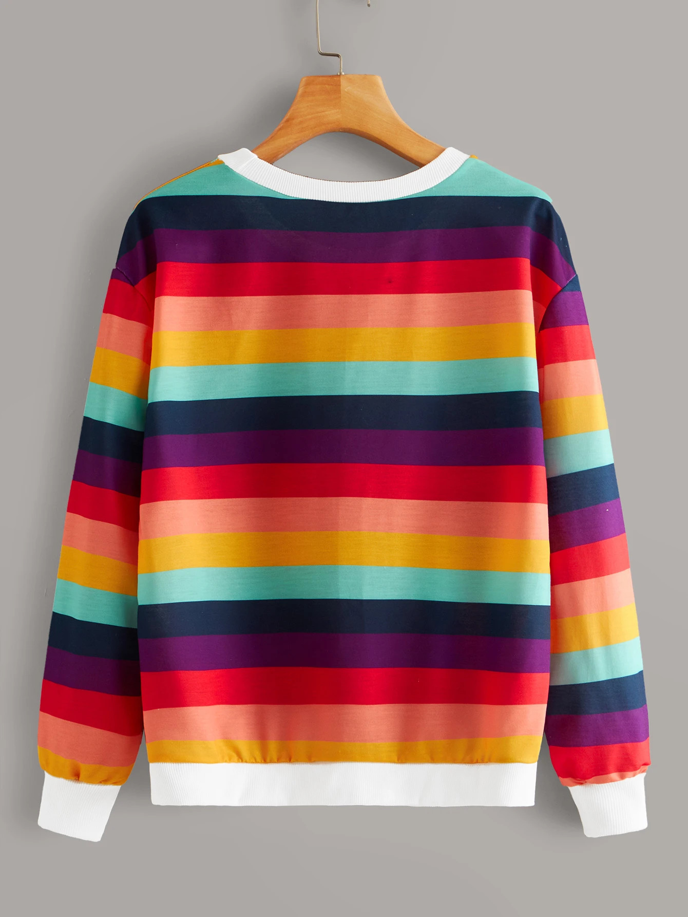 Colorful striped sweatshirt clearance