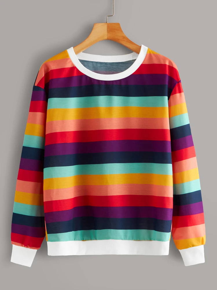 rainbow stripe sweatshirt