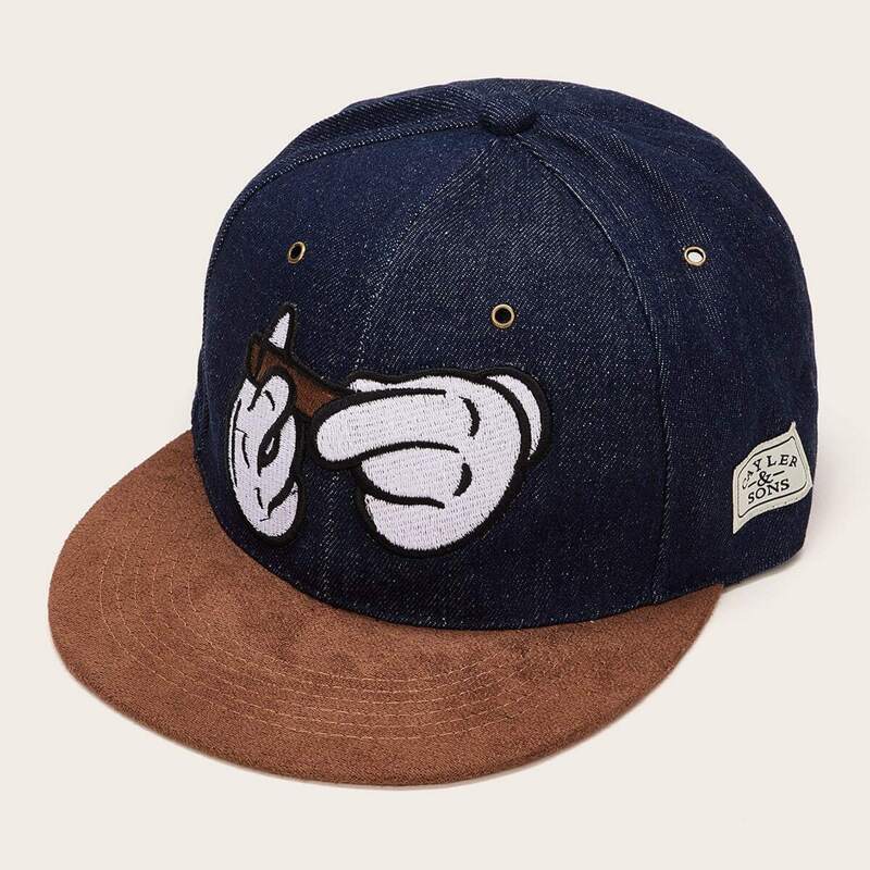 

Guys Hand Embroidery Baseball Cap, Black