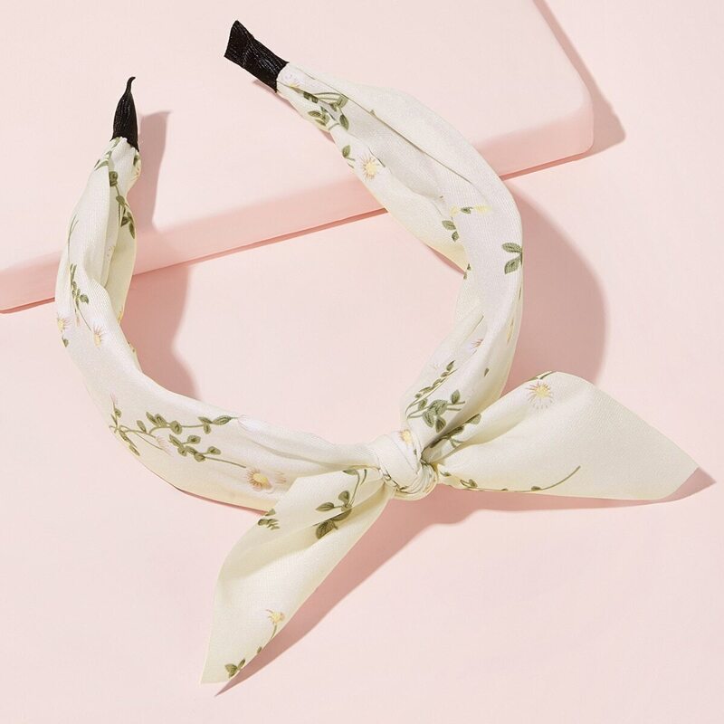 

Bow Knot Floral Headband, White