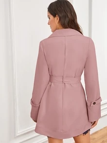 Outerwear Berikat Plain Berwarna merah muda Anggun - Dusty Pink - View 2