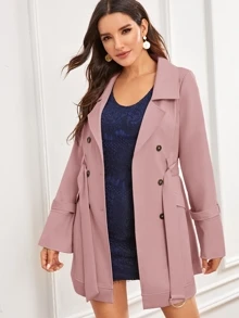 Outerwear Berikat Plain Berwarna merah muda Anggun - Dusty Pink - View 4