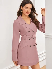 Outerwear Berikat Plain Berwarna merah muda Anggun - Dusty Pink - View 1