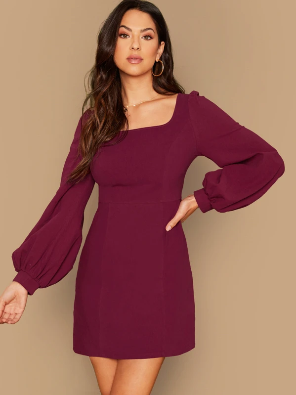 Shein lantern sleeve dress clearance
