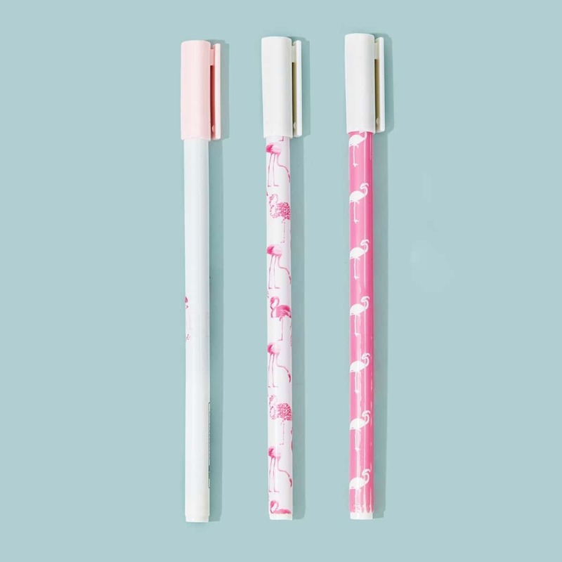 

Flamingo Print Gel Pen Set 3pcs