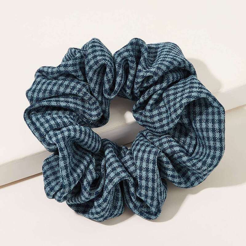 

Plaid Pattern Scrunchie, Blue