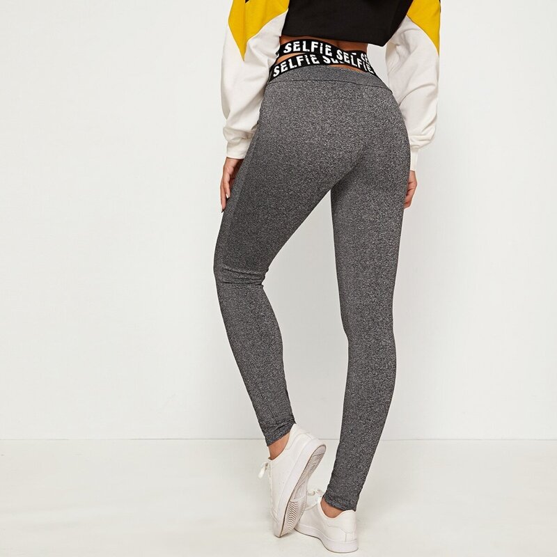 

Crisscross Back High Waist Leggings, Grey