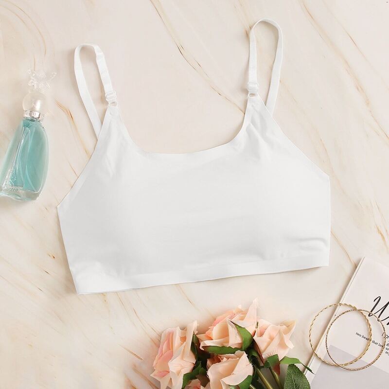 

Adjustable Strap Bralette, White
