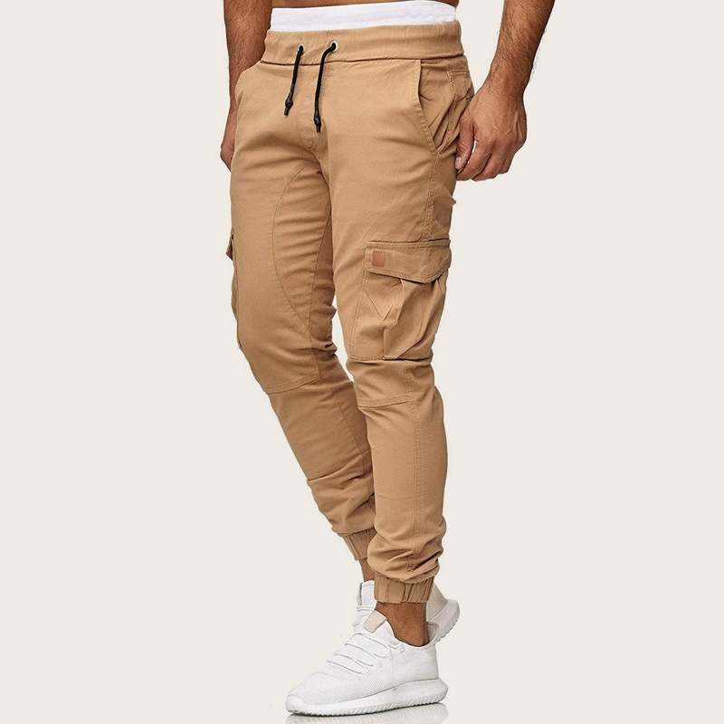 

Guys Side Pocket Drawstring Waist Cargo Pants, Khaki